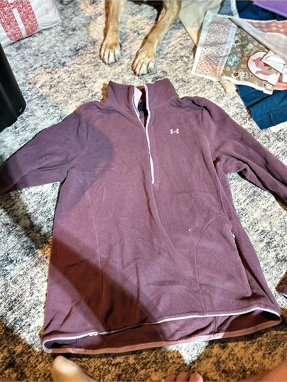 Under Armour Quarter Zip Pullover Purple Size Medium